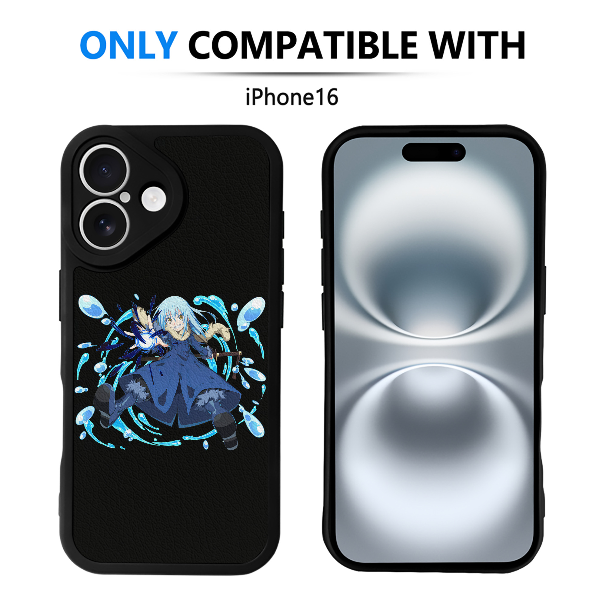 （画像用） 転スラ Regarding Reincarnated to Slime 【iPhone 16シリーズ対応】シリコンスマホケース（レザー調） 材質：シリコン